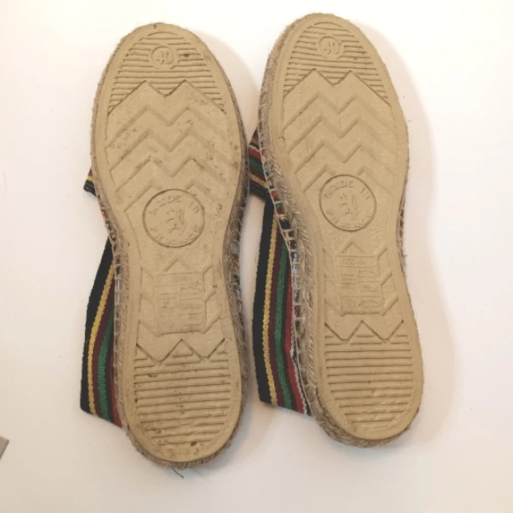 NWOT Ropey Soles Cool Blues Striped  French Espadrilles
